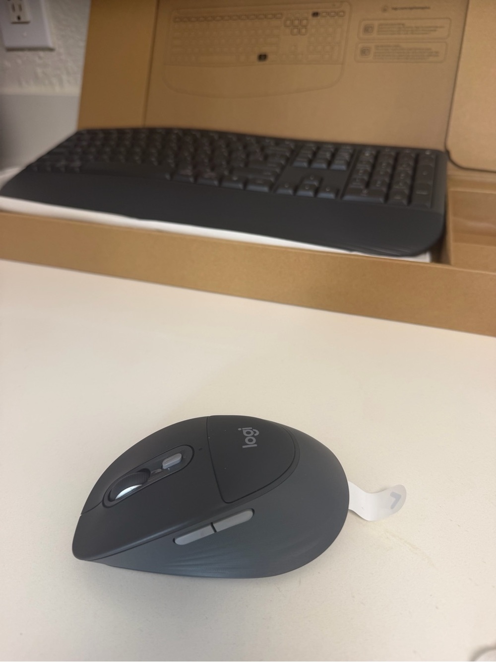 Logitech Gray Wireless Ergonomic Mouse with Side Buttons